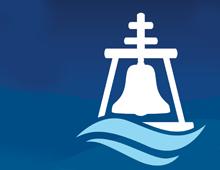 White Raincross with Light blue Underline Logo