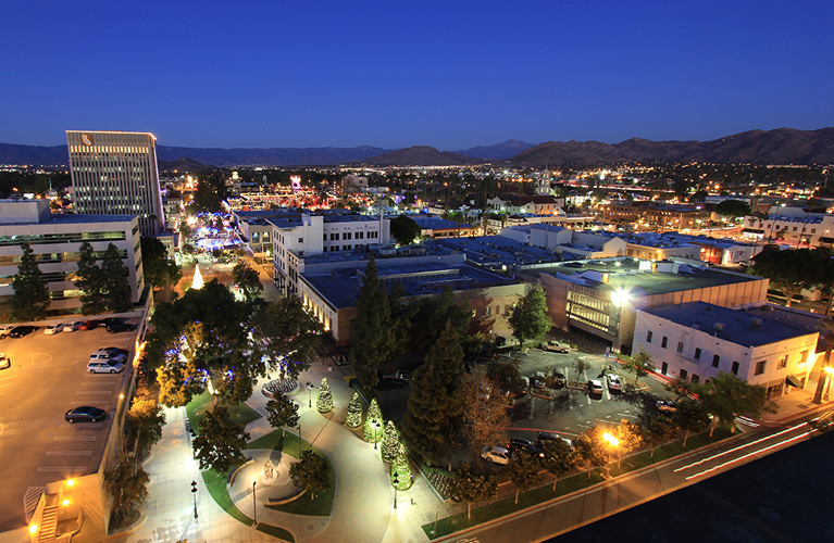 night city aerial view